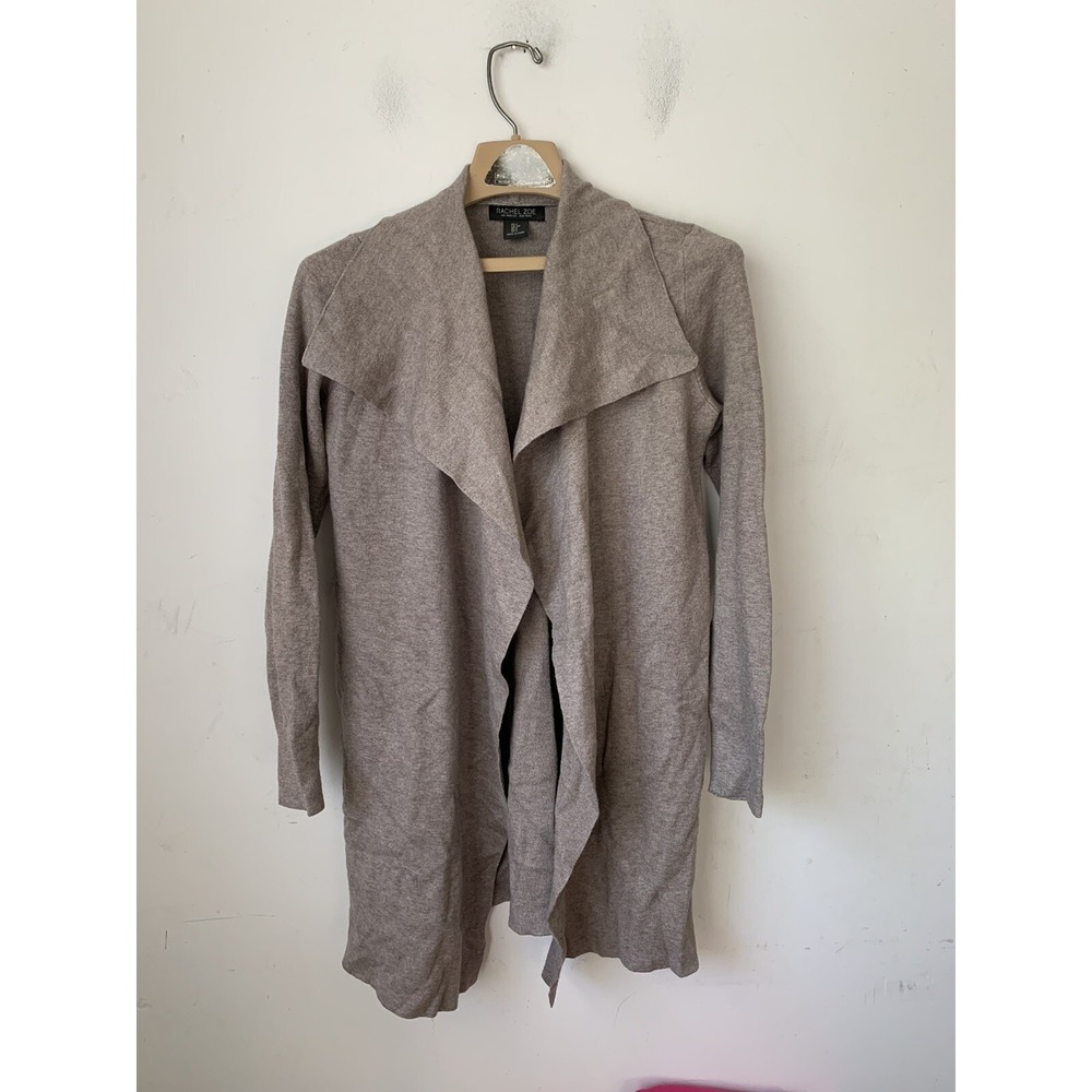 Rachel Zoe Womens Cardigan Small Beige Lounge Cozy Sweater Minimal Capsule Basic